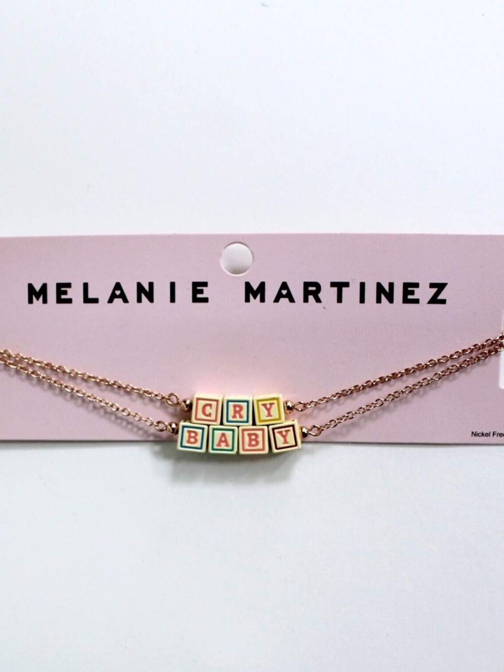 Melanie Martinez Cry Baby Alphabet Block Letter Gold Tone Necklace Set NEW
